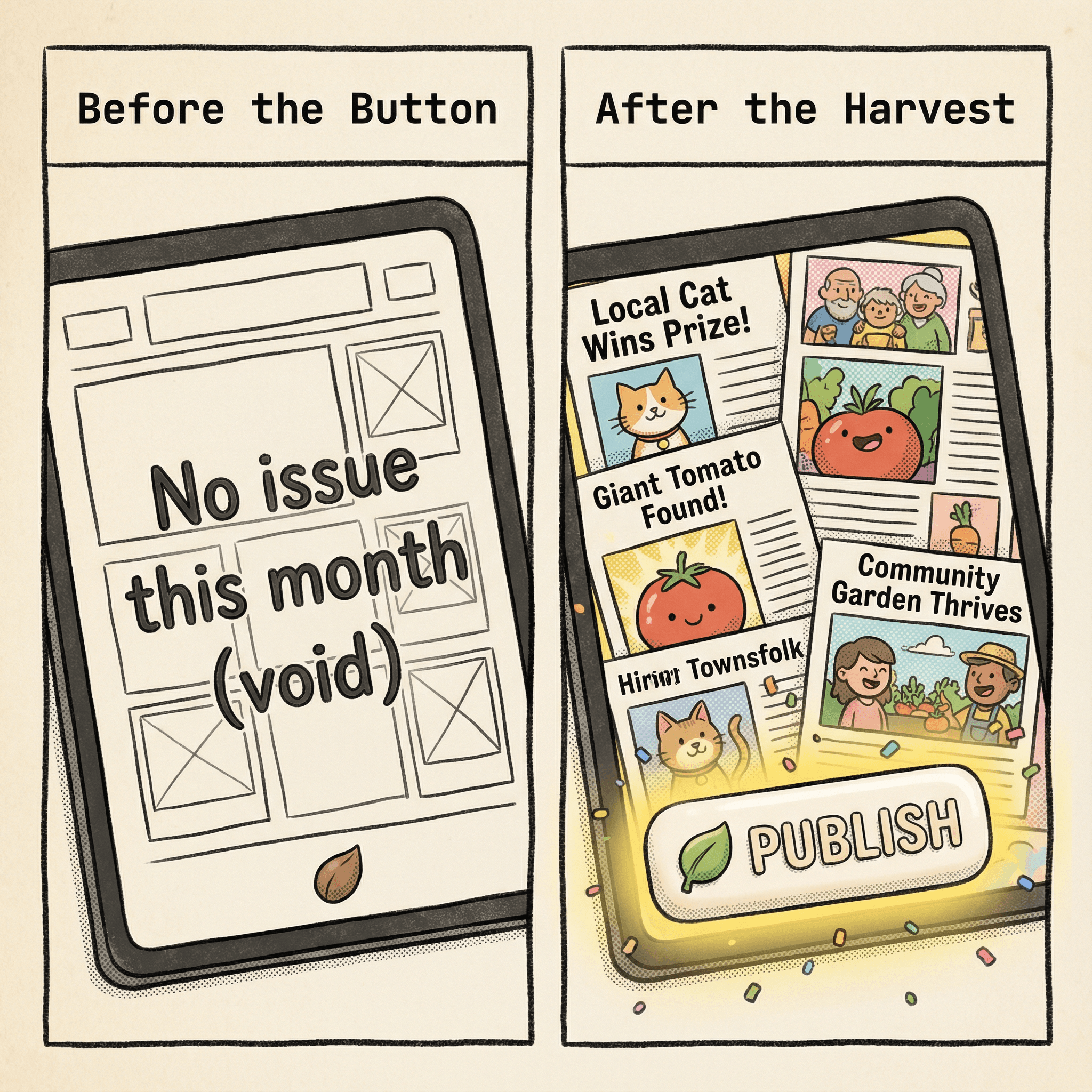 Empty space showing the void where the November newspaper should be